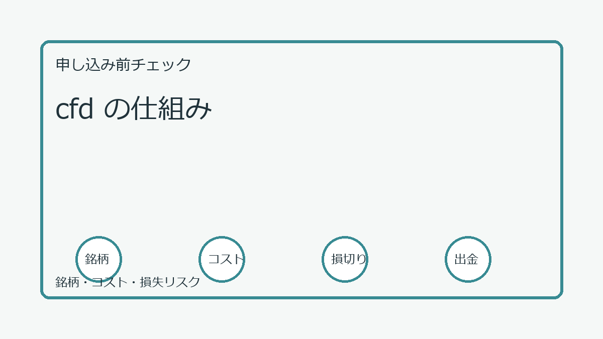 cfd の仕組みの口座開設前チェックポイント